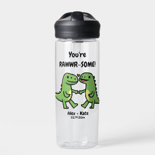 Dinosaur Valentines Water Bottle