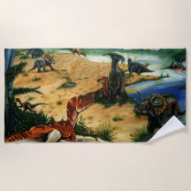 Dinosaur Valley Lake Loungers Beach Towel
