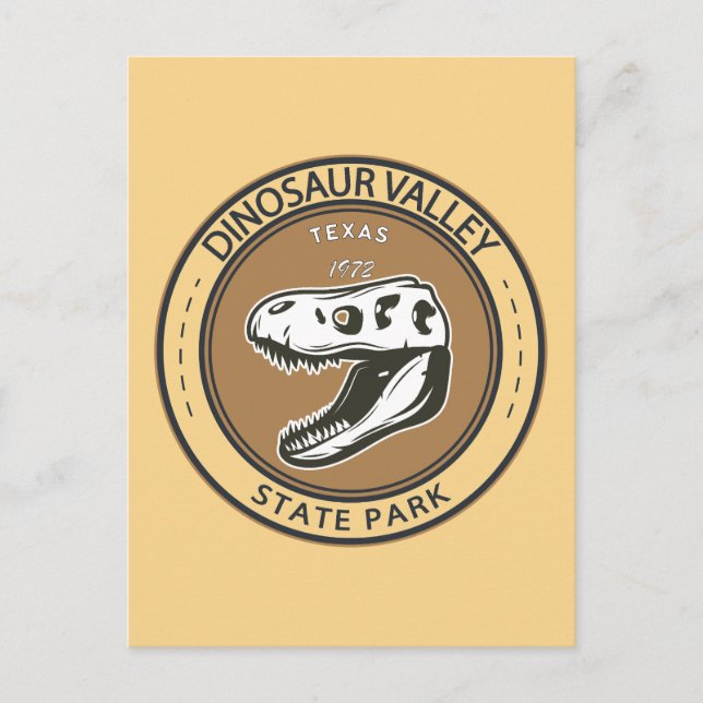 Dinosaur Valley State Park Texas Badge Postcard (Front)