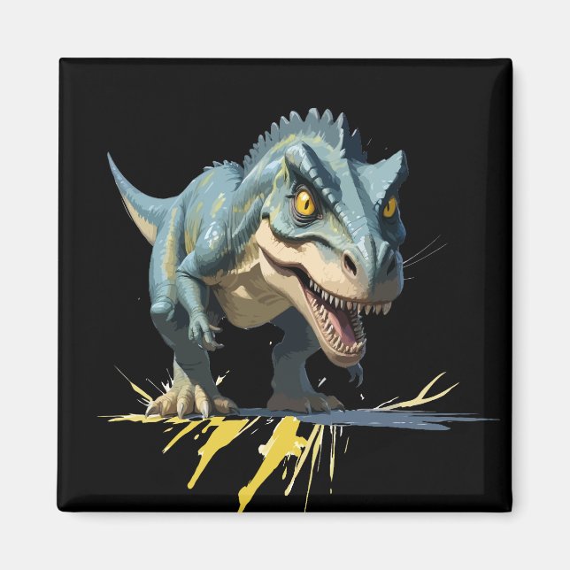 Dinosaur Vector Graphic Art Portrait Animal Spirit Magnet (Front)