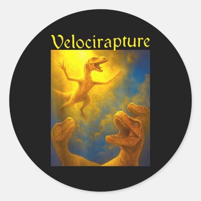Dinosaur Velocirapture  Classic Round Sticker (Front)