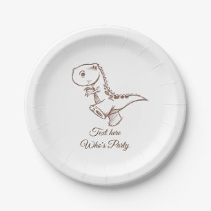 dinosaur, vintage, cute, kids, Paper Plate