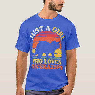Dinosaur Vintage Just A Girl Who Loves Triceratops T-Shirt