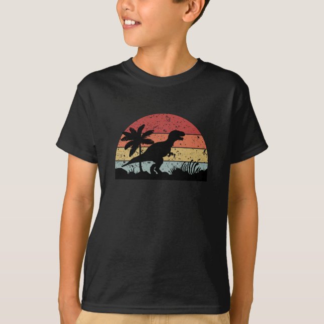 Dinosaur Vintage Sunset Gift Design T-Shirt (Front)