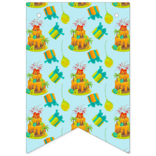 Dinosaur Volcano Birthday Cake Dino Eggs Balloons Bunting
