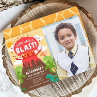 Dinosaur Volcano Kids Birthday Photo