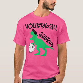 Dinosaur Volleyball Saurus Toddler Boy Biggest Fan T-Shirt