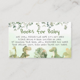 Dinosaur watercolor Greenery Boy Books for baby Enclosure Card