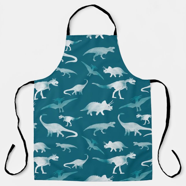 Dinosaur Watercolor: Textile Pattern Apron (Front)