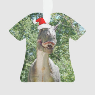 Dinosaur Wearing a Santa CLaus Hat Ornament