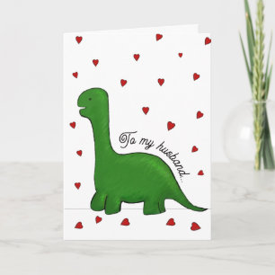 Dinosaur wedding anniversary husband card