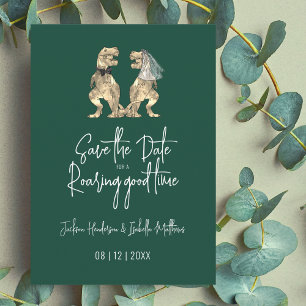 Dinosaur Wedding Funny T-Rex Bride and Groom Save The Date