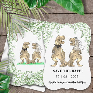 Dinosaur Wedding T-Rex Bride and Groom Save The Date