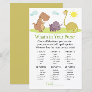 Dinosaur What's in your purse game baby shower