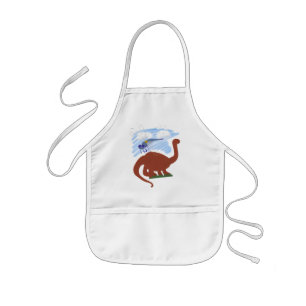 Dinosaur Whimsical Cartoon Art Kids Apron