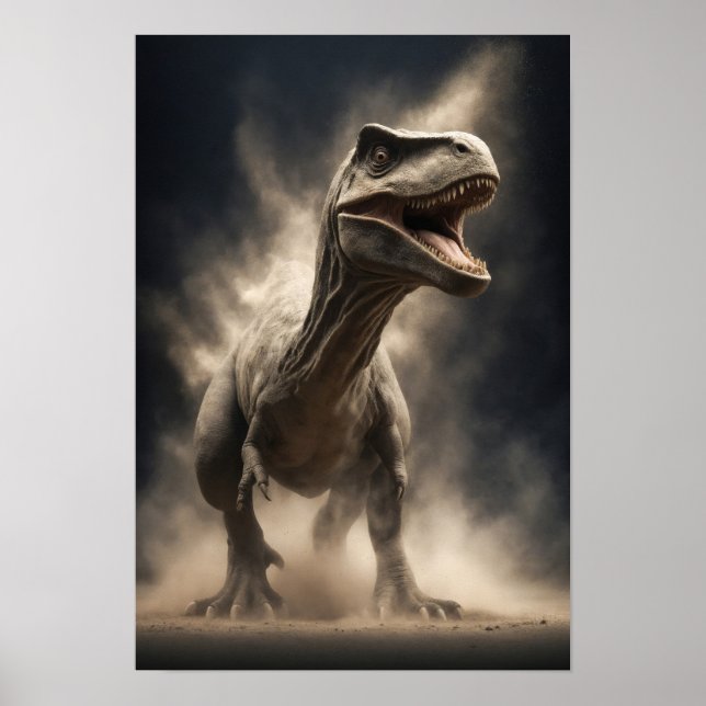 Dinosaur Wild Animal Elegant Dramatic Portrait Art Poster (Front)