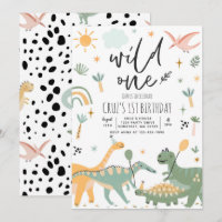 Dinosaur Wild One 1st T-Rex Birthday Party