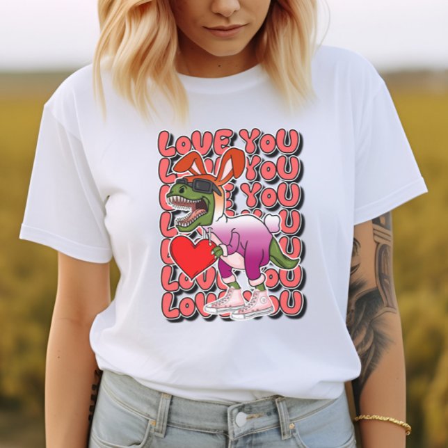 Dinosaur with Сostume in Lesbian Flag Colours T-Shirt (Creator Uploaded)