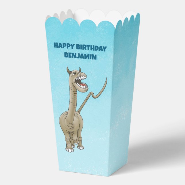 Dinosaur with a birthday greeting favour box (Front)