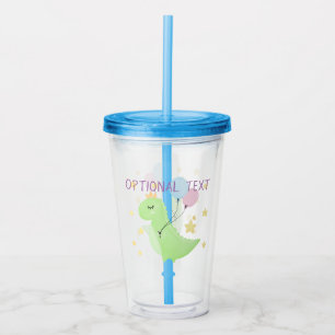 Dinosaur with Balloons Acrylic Tumbler