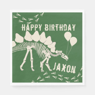 Dinosaur with Balloons Birthday Napkin