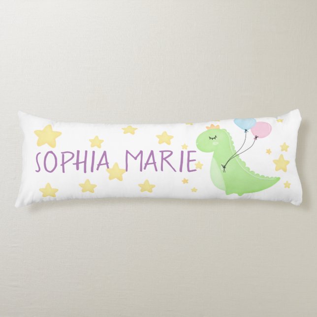 Dinosaur with Balloons  Body Cushion (Front)