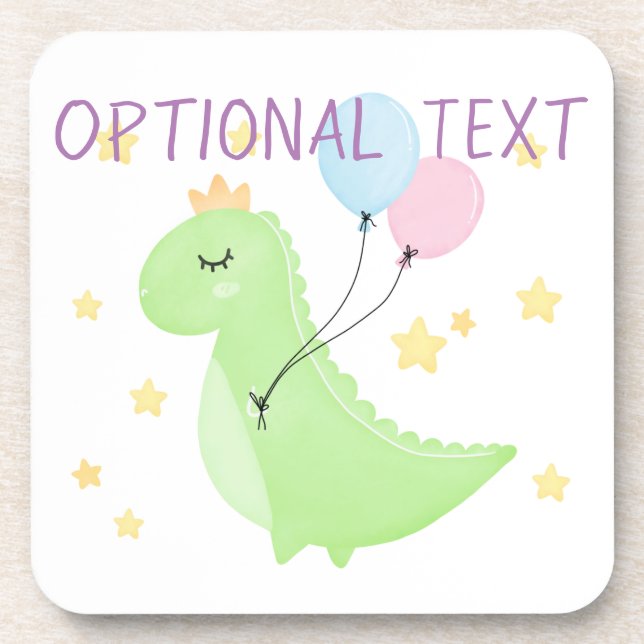 Dinosaur with Balloons  Coaster (Front)