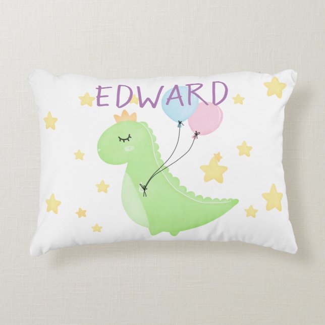 Dinosaur with Balloons  Decorative Cushion (Front)