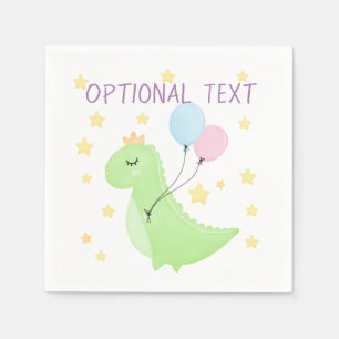 Dinosaur with Balloons Napkin