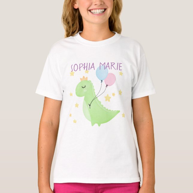 Dinosaur with Balloons  T-Shirt (Front)
