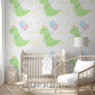 Dinosaur with Balloons Wallpaper