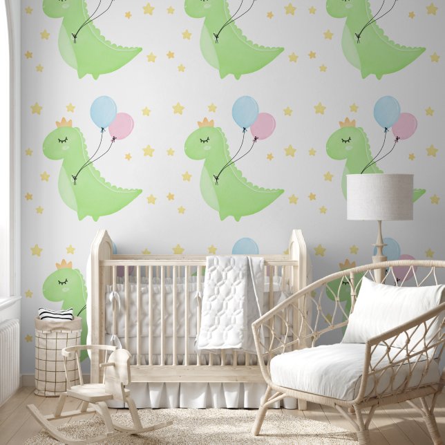 Dinosaur with Balloons  Wallpaper (Kids)