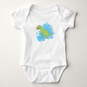 Dinosaur with Blue Paint Baby Bodysuit