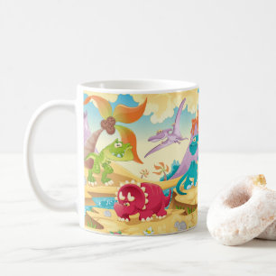 Dinosaur with Colorful Prehistoric• Fun Kids dino Coffee Mug