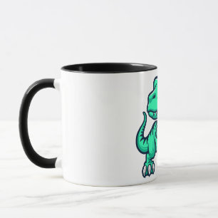 dinosaur with eggs mug