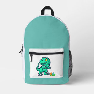 dinosaur with eggs printed backpack