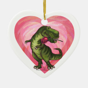 Dinosaur with Rose Be Mine Ornament