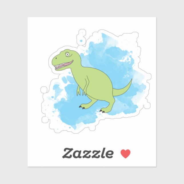 Dinosaur with Watercolor Background Design (Sheet)