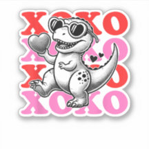 Dinosaur With Xoxo Pattern For Valentine's Day