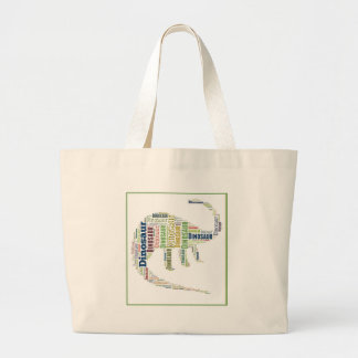 Dinosaur Word Art Large Tote Bag