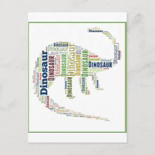 Dinosaur Word Art Postcard