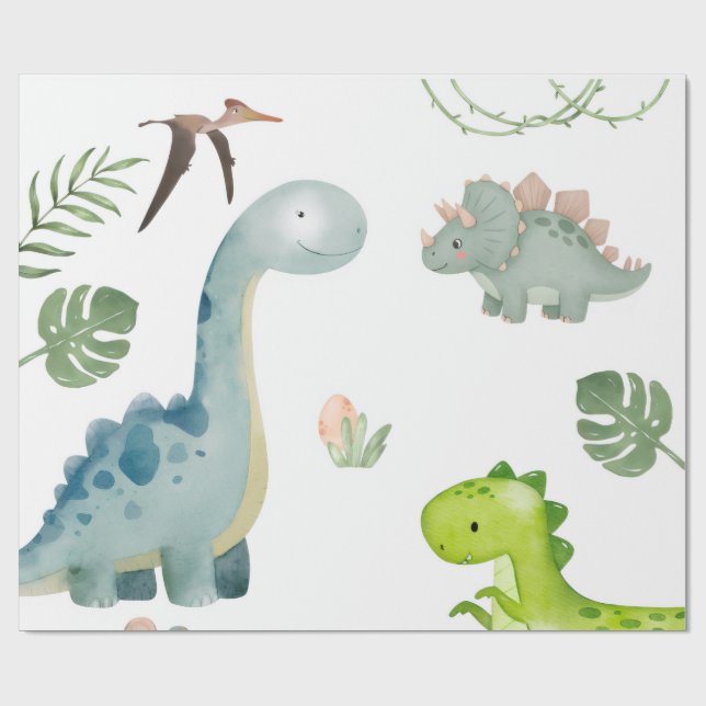 Dinosaur Wrapping Paper (Flat)