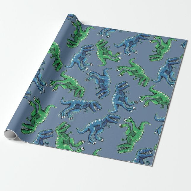 Dinosaur Wrapping paper (Unrolled)