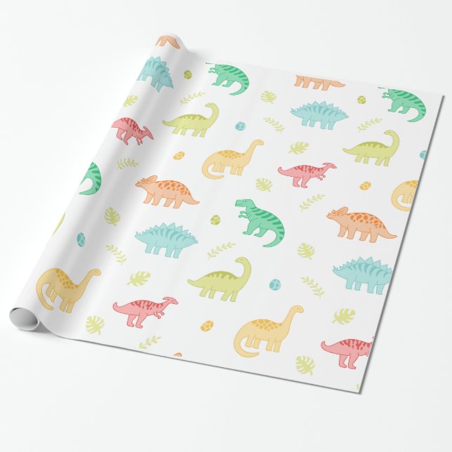 Dinosaur wrapping paper (Unrolled)