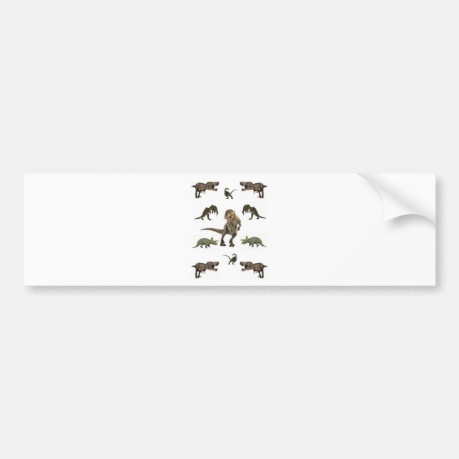Dinosaur Wrapping Paper Bumper Sticker (Front)