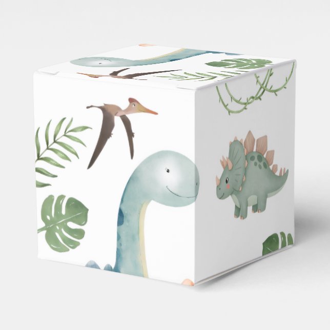 Dinosaur Wrapping Paper Favour Box (Front Side)