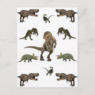Dinosaur Wrapping Paper Postcard