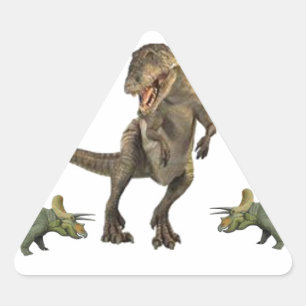 Dinosaur Wrapping Paper Triangle Sticker
