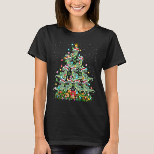 Dinosaur   Xmas Lights Santa Dinosaur Christmas Tr T-Shirt