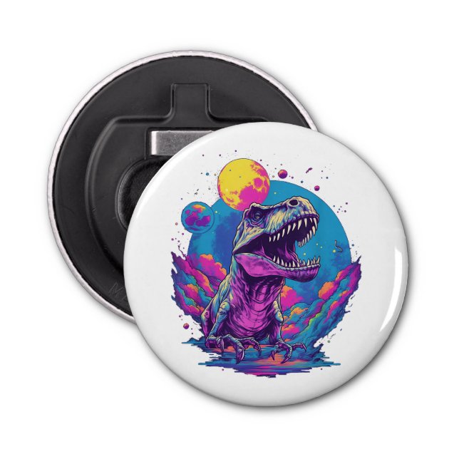 Dinosaur Xmas Tree Buffalo Plaid Trex Dinosaur Chr Bottle Opener (Front)